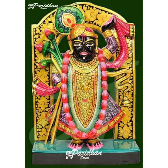 Black Marble Shri Nath Ji Statue-Shrinath Ji idol-Indian Shrinathji Figure Statue-Shrinathji Statue At Home Mandir Office-Shreenathji Black Marble Shri Nath Ji Statue-Shrinath Ji idol-Indian Shrinathji Figure Statue-Shrinathji Statue At Home Mandir Office-Shreenathji