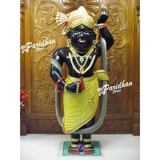 Pure Black Marble Shri Nath Ji Statue-Shrinath Ji idol-Indian Shrinathji Figure Statue-Shrinathji Statue for Home Mandir Office-Shreenathji Pure Black Marble Shri Nath Ji Statue-Shrinath Ji idol-Indian Shrinathji Figure Statue-Shrinathji Statue for Home Mandir Office-Shreenathji