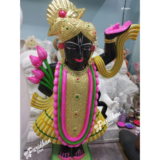 Black Marble Shri Nath Ji Statue-Shrinath Ji idol-Indian Shrinathji Figure Statue-Shrinathji Statue At Home Mandir Office-Shreenathji Black Marble Shri Nath Ji Statue-Shrinath Ji idol-Indian Shrinathji Figure Statue-Shrinathji Statue At Home Mandir Office-Shreenathji