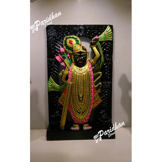 Black Marble Shri Nath Ji Statue-Shrinath Ji idol-Shrinathji Figure Statue with black back marble-Shrinathji Statue At Home Mandir Office Black Marble Shri Nath Ji Statue-Shrinath Ji idol-Shrinathji Figure Statue with black back marble-Shrinathji Statue At Home Mandir Office