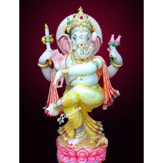 Marble Natraj Ganesh Statue For Home Mandir/Temple/Office-ganesh idols white Makarana Marble-Vinayagar Ganpati Murti-Lord ganesha Statue Marble Natraj Ganesh Statue For Home Mandir/Temple/Office-ganesh idols white Makarana Marble-Vinayagar Ganpati Murti-Lord ganesha Statue